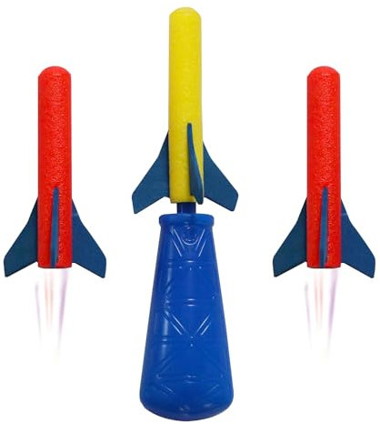 BIGJIYU Rocket Launcher Age 3+ for Kids Toys,Air Rocket Launcher Toy,3 Reusable Foam Rockets and Hand Held Launcher,Up To 49 Feet Squeeze Toys -12