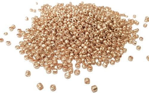 LOT DE 1000 PERLES DE ROCAILLE OR ROSE GOLD Diamètre 2 mm 12/0 - Creation Diy