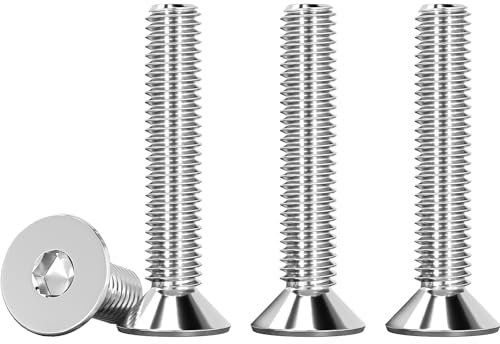 Drenky 25 Pièces M5 X 30mm Vis à Tête Fraisée, à Six Pans Creux Argent en Acier Inoxydable A2 V2A Filetage Complet Norme DIN 7991 / ISO 10642 Vis Hexagonales