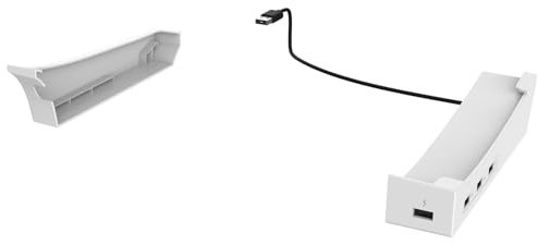 ZEZEFUFU Soporte con 4 puertos USB Hub para consola PS5 Slim, soporte horizontal para consola