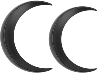 Lot de 2 fourchettes à cheveux en forme de lune en ABS - Décoration portable - Pour le shopping quotidien et le cosplay (noir)