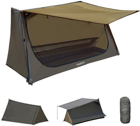 Onewind Ultraleichtes Einpersonen-Zelt, leichtes Bivy-Zelt für Camping, 3-Jahreszeiten, wasserdicht, für Wandern und Bushcraft, OD Green