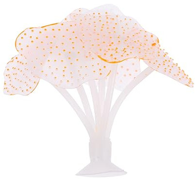 BESPORTBLE Décoration D'aquarium Simulée en Silicone Fluorescent Ensemble De Plantes De Artificielles Orange