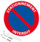 Panneau de signalisation rétro réfléchissant rond prépercé PVC ou ALU diam 250mm ou 300mm + Kit de fixation pour pose facile, rapide - Stationnement interdit -