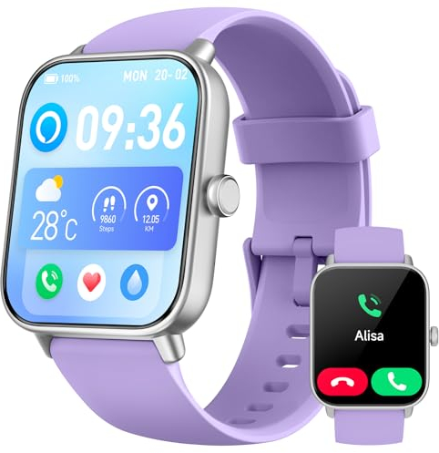 Reloj Inteligente Con Llamadas Bluetooth y Voz de Alexa, 1.8 Smartwatch Para Mujer y Hombre Con Pulsómetro, SpO2, Sueño, 100+ Modos de Ejercicio, Deportivo Impermeable IP68 Para Android iOS