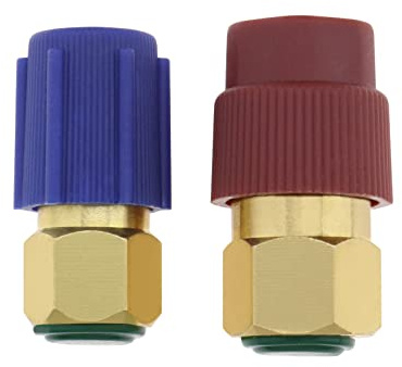 VGOL Adaptador R12 A R134A de 2 Uds Adaptador de Conversión de Lado Bajo Y Lado Alto Conector Retro R12 A R134A Compatible con La Mayoría de Los Vehículos