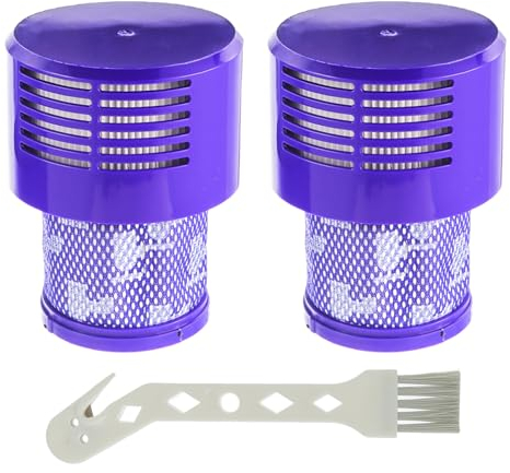 HUAREW Lot de 2 Filtre pour Aspirateur Dyson V10 SV12, Filtre de rechange lavable pour Dyson V10 Cyclone Series, V10 Absolute Animal Motorhead Total Clean, SV12, Remplace la Pièce V10# 969082-01