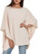 PULI Damen Pullover Poncho Elegant Viskose Strick Locker sitzend Poncho Schal Leinen