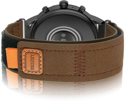 Lederarmband für Fossil Men's Gen 6/5E 44mm/Gen 5 LTE/Carlyle/Julianna Armband Leder Langlebig Ersatzband für Fossil Men's Gen 6/5E 44mm/Gen 5 LTE/Carlyle/Julianna Sport Verschleißfest Armband (4)