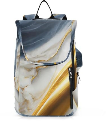 Amooorous Tasche für Tennisschläger, groß, stabil, weißgold, kunstvolle Marmorstruktur, für Tennisschläger und Badmintonschläger für Herren und Damen