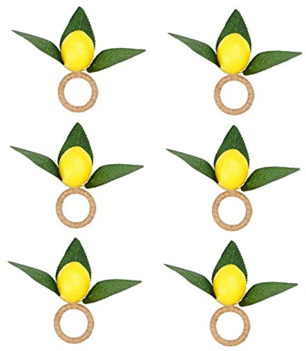 Amosfun 24 STK Zitrone Serviettenringe Serviettenversorgung Cocktailring Girlandendekor Zitronenförmiger Serviettenring Esstisch Serviettenkranz Ring Dekoration Party Dekorativ Sport