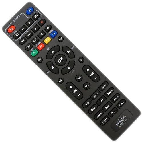 DigiQuest - Telecomando originale adatto per DigiQuest Q10, Q20, Q30, TI9, funzionamento ergonomico per ricevitore Digi Quest, tasti programmabili e funzione 2 in 1 per TV TLC127