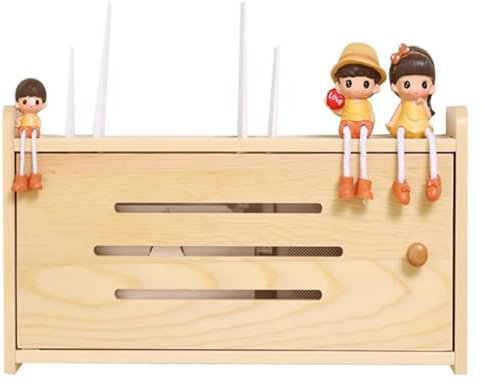 HUNTFF Router Shelf Wall Mount WiFi Router Storage Box, Wireless WiFi Router Storage Box Network Modem Router Cover Shelf TV Lower Row Socket Occlusion Box Desktop Storage Shelf