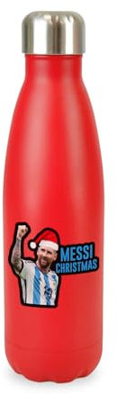New Spirit Original Messi Christmas football footy xmas festive christmas trending screw top lid stainless steel water bottle drinks cup water bottle refill cute fun explore travel
