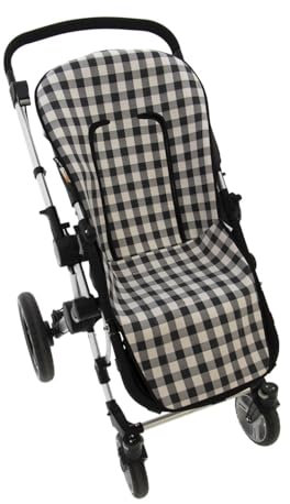Funda de Verano para Silla Paseo Universal Rosy Fuentes- Colchoneta para Carrito Bebé- Transpirable-Compatible con Bugaboo, jané, Concord, Baby Jogger, Bebecar…-Negro