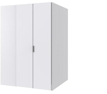 Drehtürenschrank >NORDERNEY< Maße B/H/T: 135/197/97 cm, Weiß, 9 Einlegeböden, Kleiderstange, begehbar, aus robuster Spanplatte, Made in Germany, modern, Kinder & Jugendzimmer