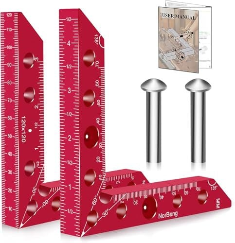 Morsetti angolari,Morsetto Squadra di Posizionamento a 90 Gradi,Alluminio Righello di Posizionamento ad Angolo Retto,Strumento da falegname la lavorazione del legno per Cornice,Armadi,Cassetti (120mm)