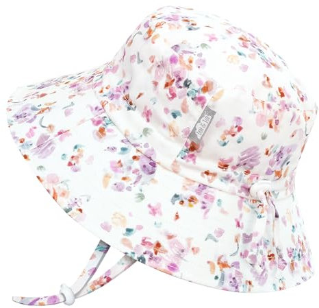 Jan & Jul Mädchen Baumwoll-Bucket Hat, größenverstellbarer Sonnenhut mit Kinnriemen für Kleinkinder (L: 2-5 Jahre, Pretty Petals)