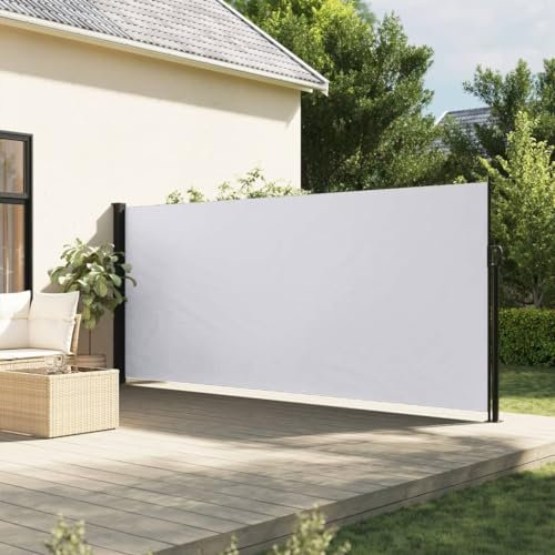 Home Garden - Toldo lateral retráctil blanco 180 x 500 cm