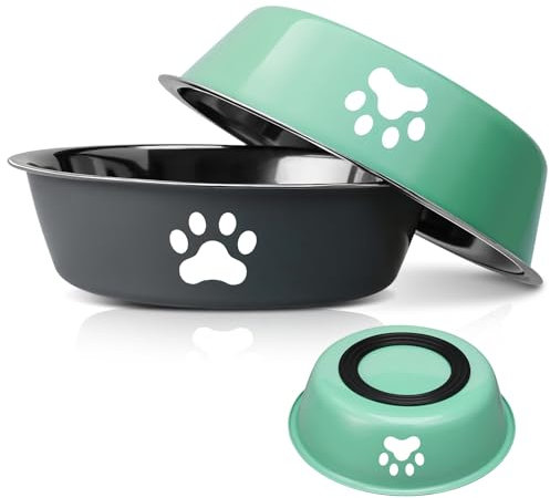 2 Pack Dog Bowls 860ML Stainless Steel Dogs Feeding Bowls With Non-Slip Silicone Sole Pet Food Water Bowl Dishes For Dog Cat Pet