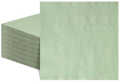 60 Stück Servietten Salbeigrün,2-Lagige Cocktailservietten Salbeigrün Servietten Eukalyptus Hochzeit Einwegservietten für Geburtstag Babypartys Hochzeiten, 5 x 5 Inch