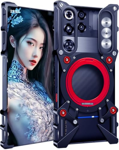 TECSHINE Metall-hülle für Nubia Redmagic 11 Pro, Passend für ZTE Red Magic 11 Pro+ Handyhülle, Hülle, Metallrahmen Handy Case, Rüstung, Handyschale -Schwarz