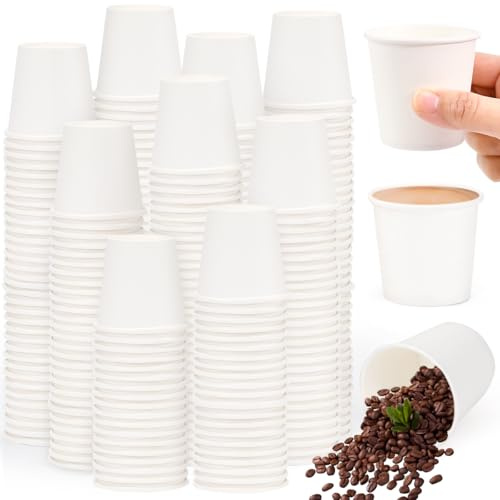 LANSKYLAN 500 Gobelets en Carton 120 ML Blancs Petits Gobelets pour Dégustations D'expresso Petits Gobelets en Papier pour Boissons Chaudes Et Froides Mini-Gobelets À Café Gobelets