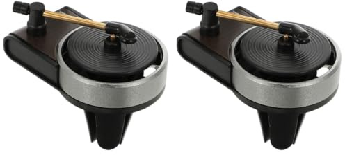 ibasenice 2 Stück Retro Schallplatten Auto Lufterfrischer Diffusor aus Aluminiumlegierung und Pe mit Lüftungsschlitzclip für Angenehme Innenraum Atmosphäre