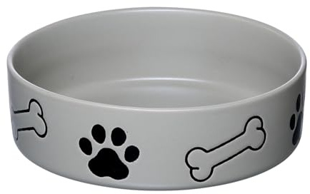 Ritzenhoff & Breker Mika Dog Hundenapf | 850 ml, ⌀ 18 cm | Futternapf und Wasserschüssel für mittelgroße Hunde | Steingut, Spülmaschinengeeignet | Grau