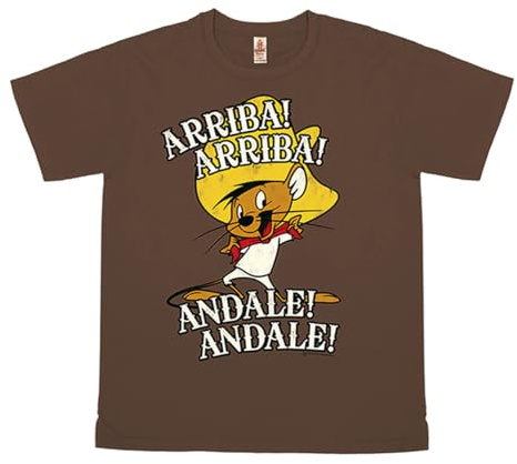 Logoshirt® Looney Tunes Arriba Andale T-Shirt Damen & Herren | Offiziell lizenziertes Looney Tunes-Merch, Speedy Gonzales-Motiv, 100% Baumwolle, hochwertiger Frontprint, für Cartoon-Fans