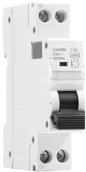 GYM9N 1P+N MCB 6A 10A 16A 20A 25A 32A 40A 220V AC Disjoncteur 6KA Courbe C Courbe B(C Curve,16A)