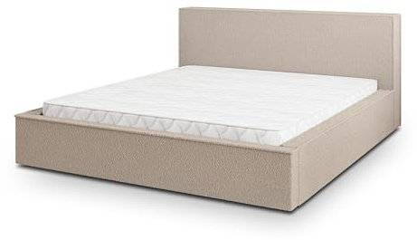 Masseno Polsterbett CELORA Q 120x200 cm, Doppelbett, Bettkasten, Stauraum, Lattenrost Und Kopfteil - Beige, Quelle 05