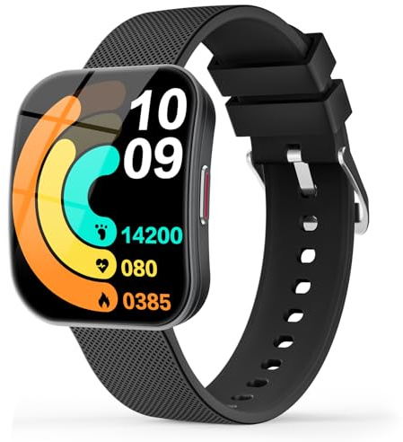 MFVLP Smart Watch for Men, 1.85 HD AMOLED Display Fitness Watch Black | Answer/Make Calls, for Android & iPhone, Heart Rate/Sleep/Sports Monitor Smartwatch, IP68 Waterproof
