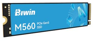 BIWIN M560 Gen5 SSD 2TB, M.2 2280 PCIe 5.0 NVMe 2.0, Up to 11000 MB/s, AI-Ready Internal Solid State Drive for Gaming, 4K/8K Editing, Laptops & Desktops