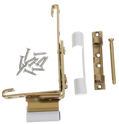 Healvian Cerniera per Porte e Finestre Scorrevoli in Acciaio al Carbonio Copri Viti, Compatibile Telai Pvc, Apertura Interna ed Esterna, Design Moderno Oro