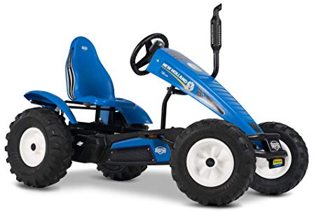 BERG XL New Holland BFR Traktor Gokart | Pedal Tretauto im authentischen Bauernhof Look | BFR-System für Bremsen und Rückwärtsfahren | Mitwachsender Sitz