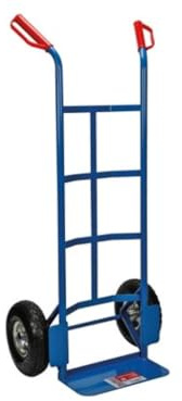 Toolland Stahl-Sackkarre mit Sicherheitsgriffen, Transportwagen für schwere Lasten bis 200 kg, ergonomischer Griff, Luftreifen, robuster Handwagen für Haus, Werkstatt und Umzug, blau
