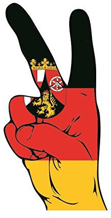 U24 Aufkleber Peace Finger Rheinland-Pfalz Autoaufkleber Sticker
