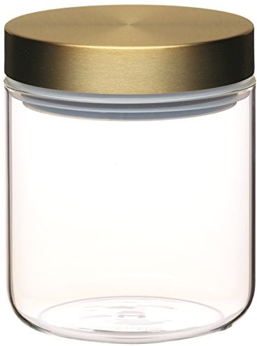 MasterClass Airtight Glass Food Storage Jar with Brass Lid, 700 ml (1.25 pts)