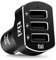 tizi Turbo 3X Black Premium Edition (7,2A), zuverlässiges 3-Fach USB-Auto-Ladegerät mit hochwertigem Alu-Body in Vulkan Schwarz