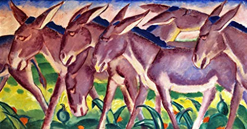 Kunstdruck/Poster: Franz Marc Eselsfries - hochwertiger Druck, Bild, Kunstposter, 75x40 cm