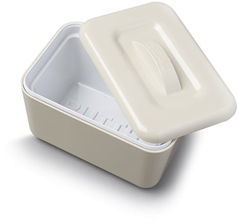 Zeal Insulated Butter Dish, Large 500 grams Capacity Double Walled Butter Tub/Container with Lid, Melamine - Cream