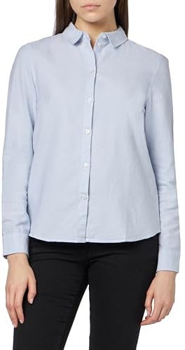 PIECES Pcirena LS Oxford Shirt Noos, Blusa Mujer, Azul (Kentucky Blue Kentucky Blue), 36 (Talla del Fabricante: X-Small)