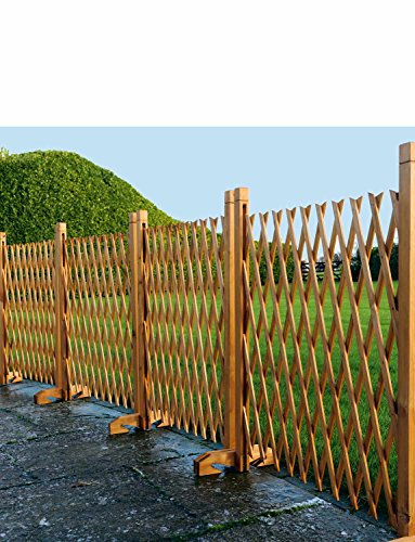 Chums Expanding Fence Trellis Garden Screen Freestanding Expands to 180cm Mahogany