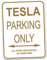 Tesla Parking Only Aluminiumschild Gold