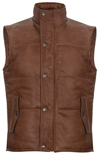 Infinity Leather Bräunen Gepolsterte Weste aus Leder Mit Puffer