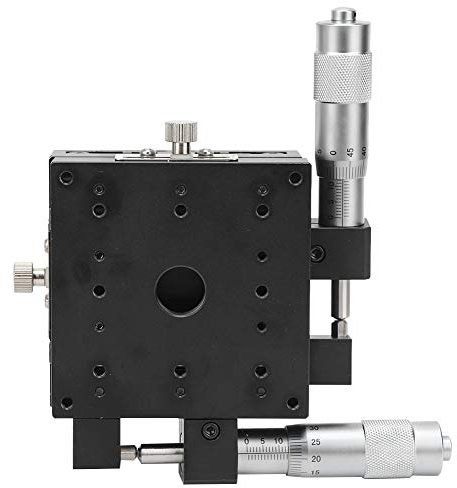 Manueller XY-Lineartisch,80 * 80 * 40 mm manueller Mikrometer-Schiebetisch,Präzisions Trimmplattform, Kreuzrolle XY-Linearpositionstisch, für Präzisionsinspektion, Gerätepositionierung usw.