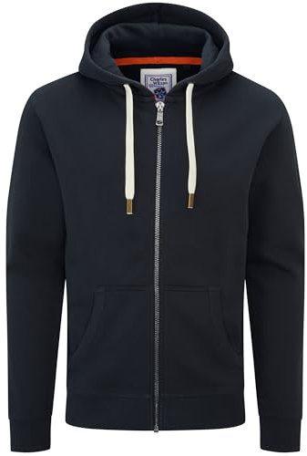 Charles Wilson Felpa Original da Uomo con Cappuccio in Misto Cotone con Zip (X-Large, Graphite (0819))