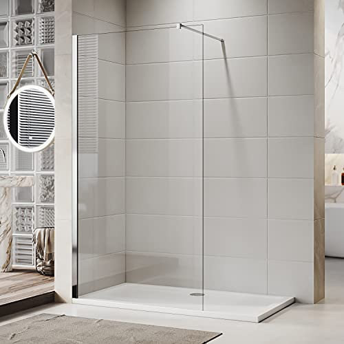 ELEGANT 900mm Bathroom Shower Screen Walk in Wet Room Shower Door 6mm Safety Toughened Glass Screens Shower Panel