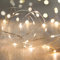 Lights4fun 6er Set 20er LED Micro Lichterketten perlweiß silber Draht batteriebetrieben kleines Battereriefach Formbar